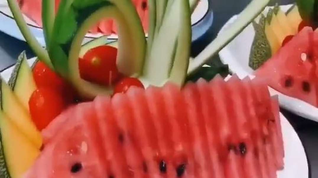Incrível design criativo de habilidades de corte de frutas