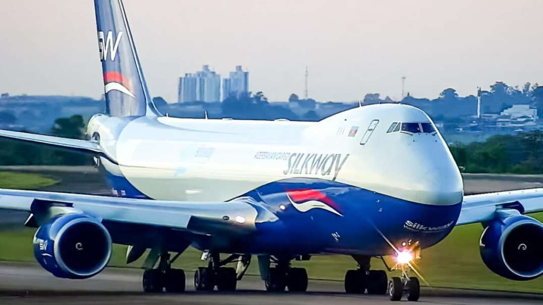 BOEING 747-400F DA SILKWAY FAZ UM LINDÍSSIMO POUSO EM CAMPINAS VIRACOPOS. RARÍSSIMO