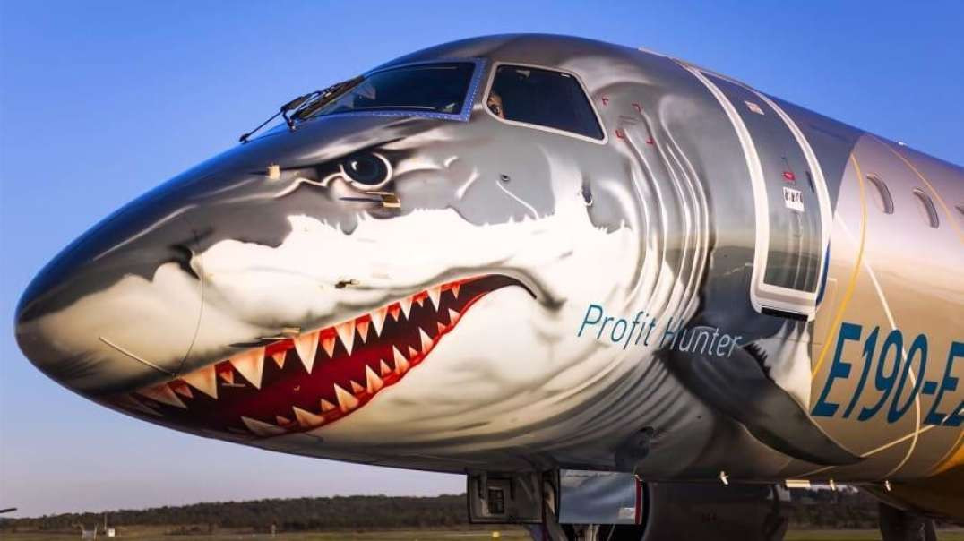 Avião com Pintura de Tubarão aparece em Jundiaí