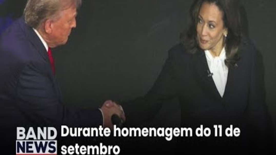 Kamala e Trump dão aperto de mãos horas após debate