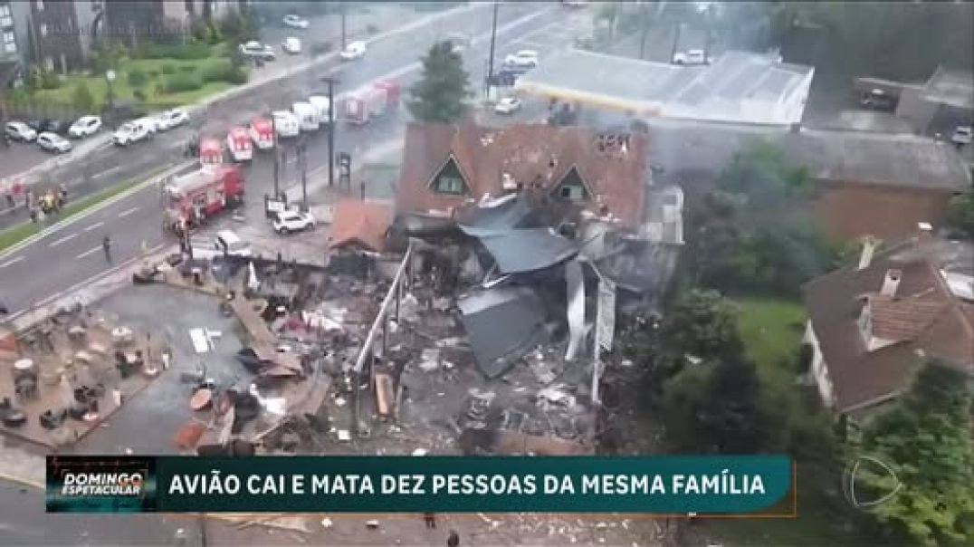 ⁣DOMINGO ESPETACULAR | Avião de pequeno porte cai e mata dez pessoas da mesma família em Gramado (RS)