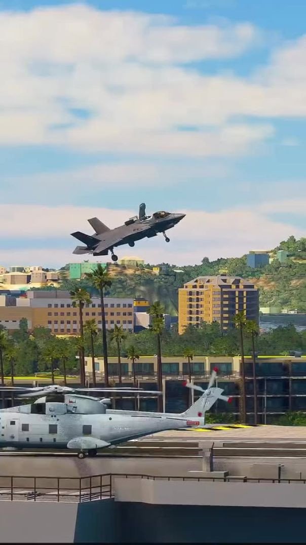 Pouso do F-35 dos EUA em porta-aviões perto do Miss Over the Water-003