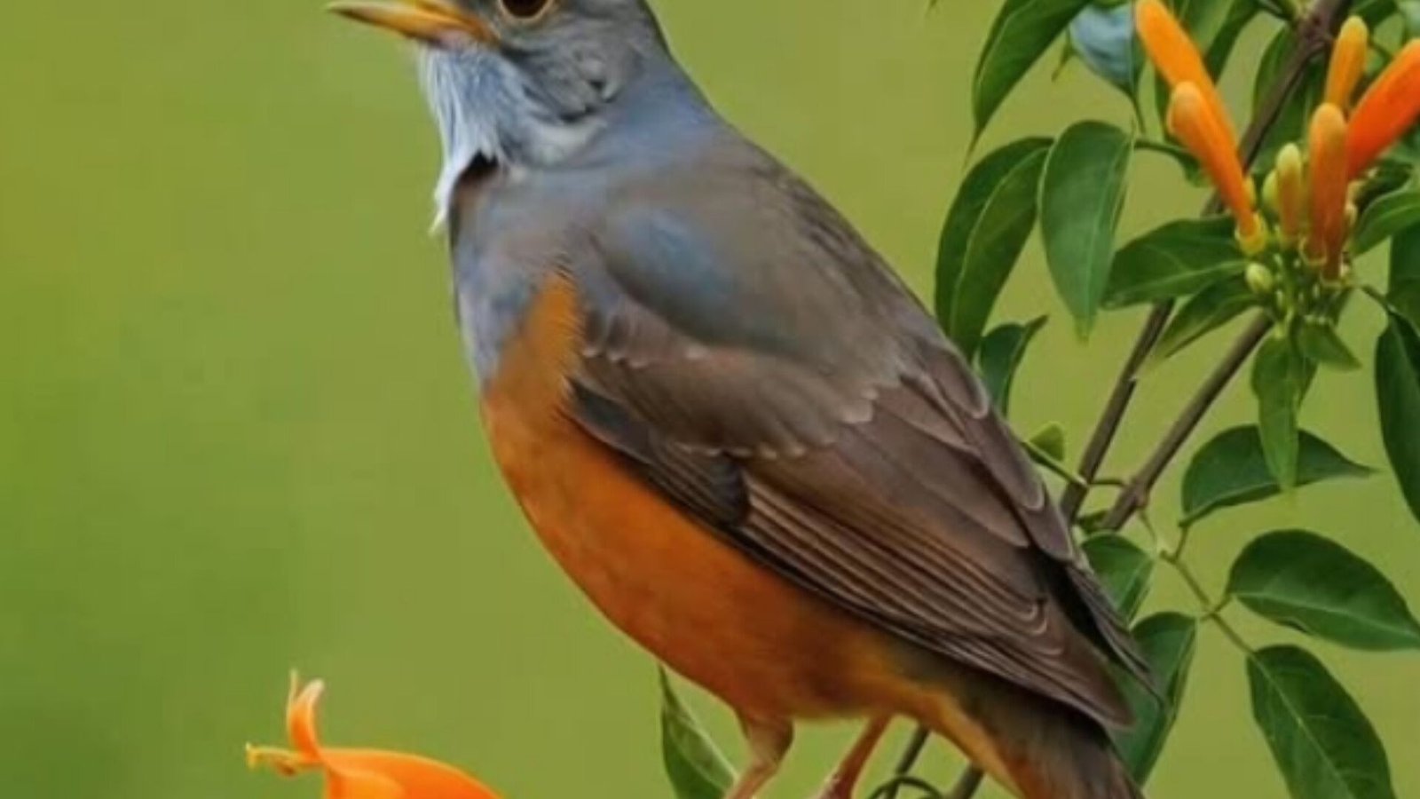 ⁣Sabiá laranjeira cantando no Cipó de São João 🍂🍂🍂🧡🐦🎶