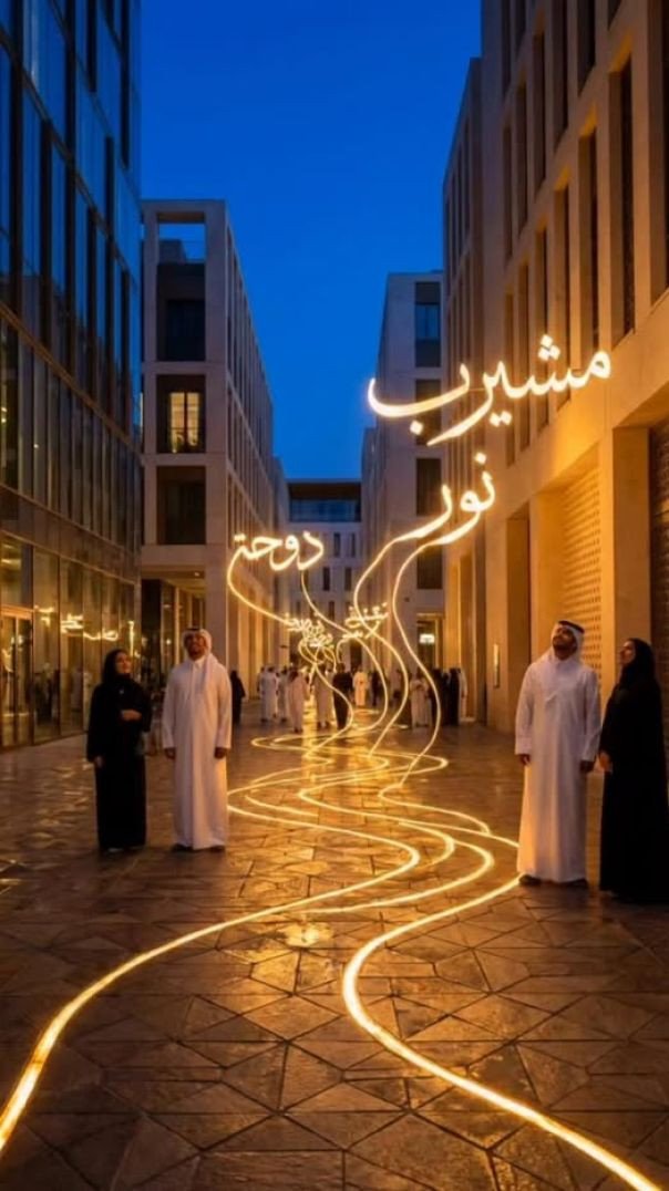 ⁣Onde a luz viaja, o Ramadan começa ✨ Em Doha, a cidade não decora para o Ramadã