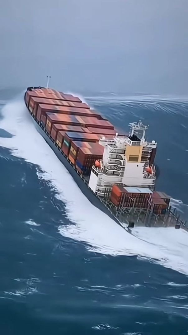 🌊⚠️ Ondas Mortais Encolhendo um Cargueiro Gigante 😱💀 Até os maiores cargueiros podem parecer minúscu