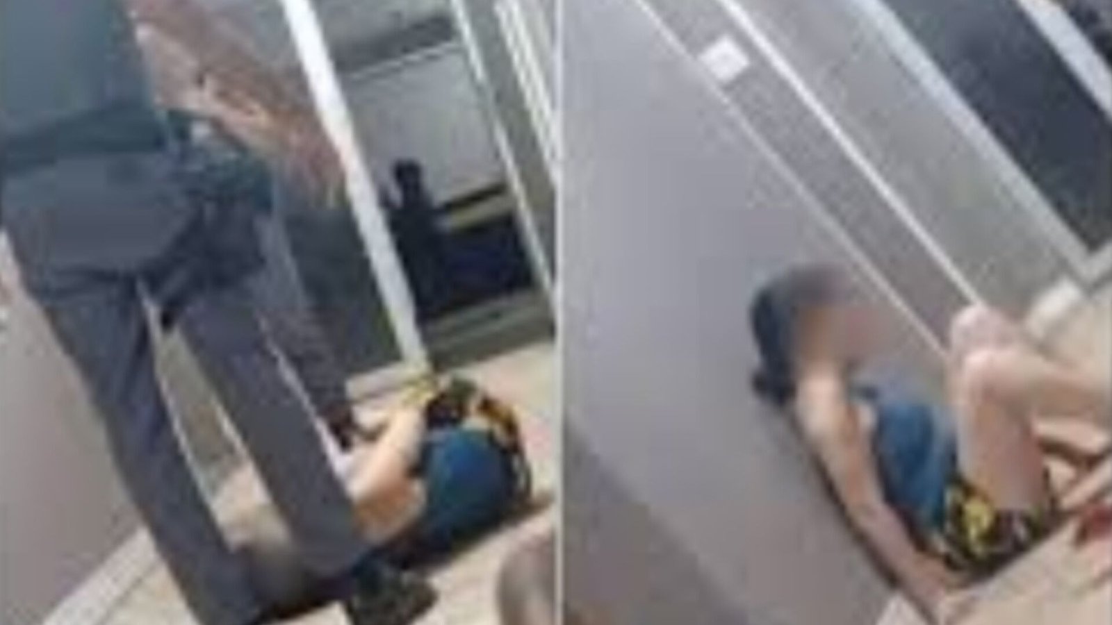 ⁣Foi afastado o policial flagrado chutando o rosto de uma mulher