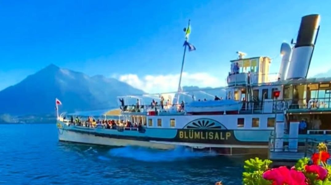 Lago Thun florido, Suíça