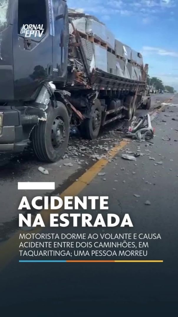 Na tarde desta sexta-feira (10), uma pessoa morreu, após um acidente envolvendo dois caminhões, na R