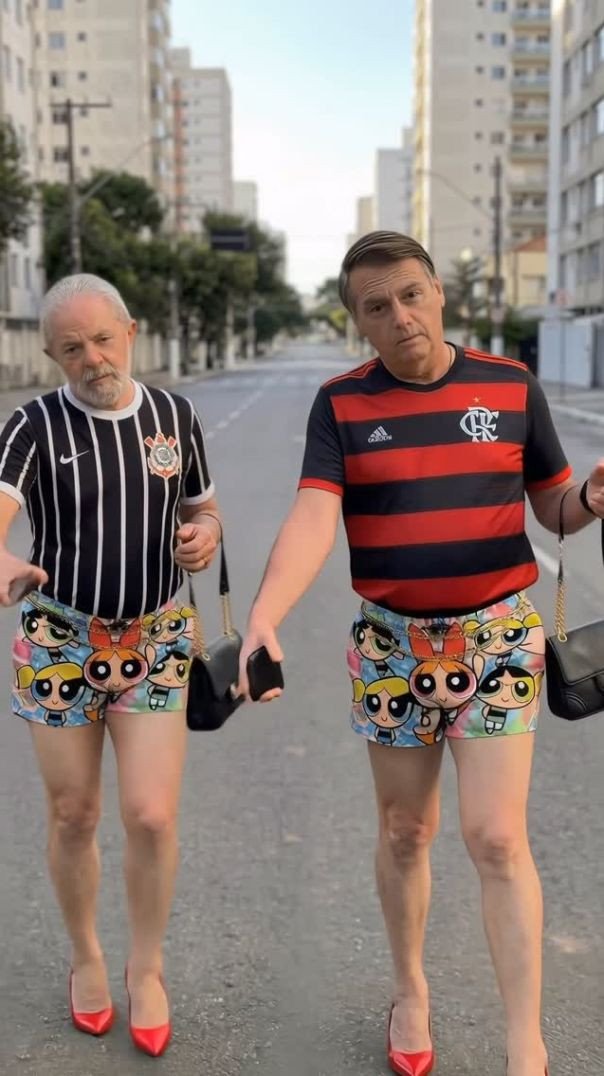 Os dois estão fazendo a trend juntos agora kkkkkk #trend #bolsonaro #lula #viral #brasil