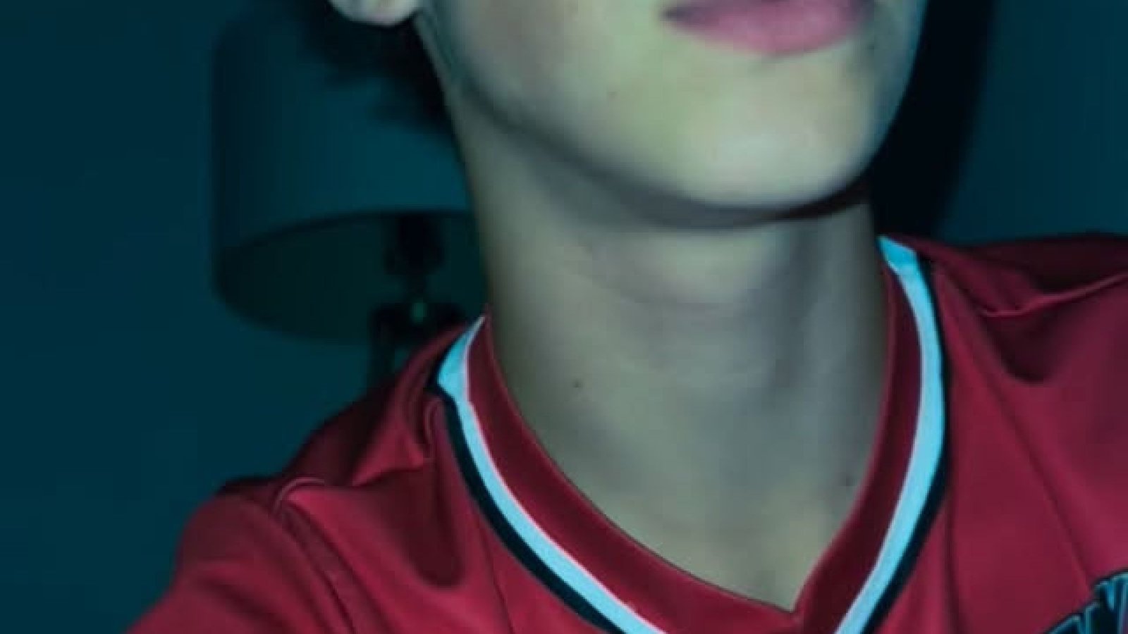 Blue light. #boy