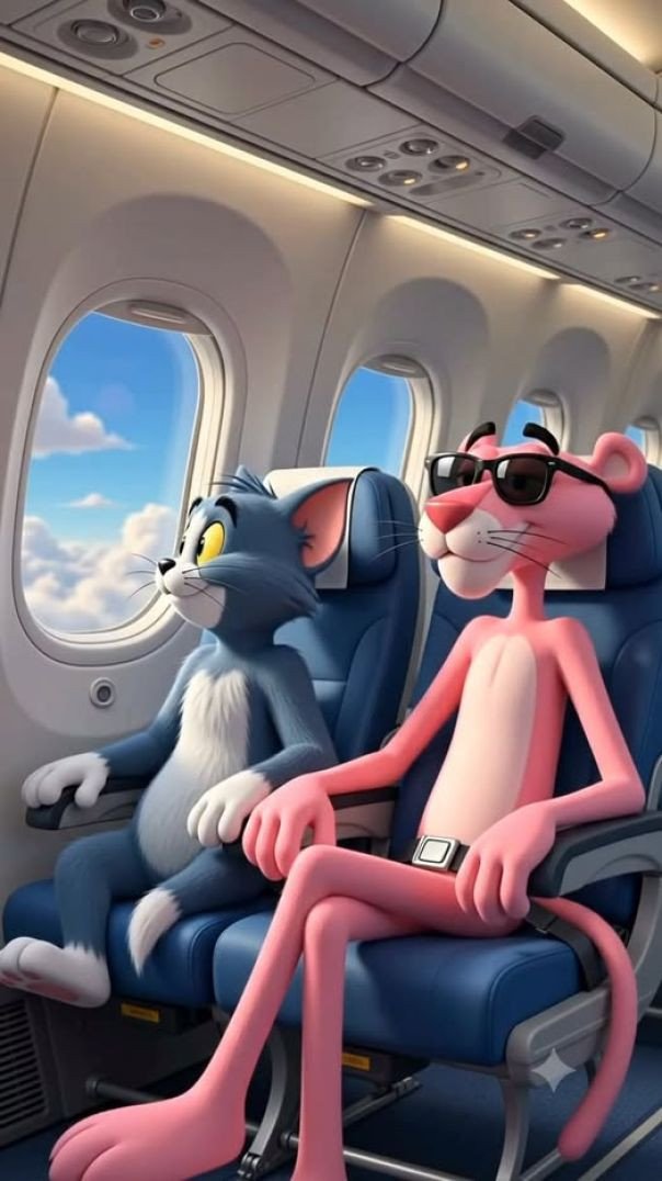 O Tom e a Pantera No Avião! #desenhos